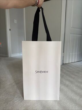 Saint Laurent Ivory Tote with Black Straps